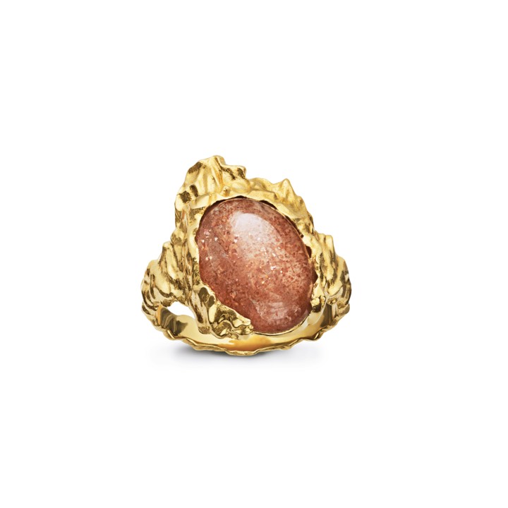 Goddess ring Sunstone (guld) 53