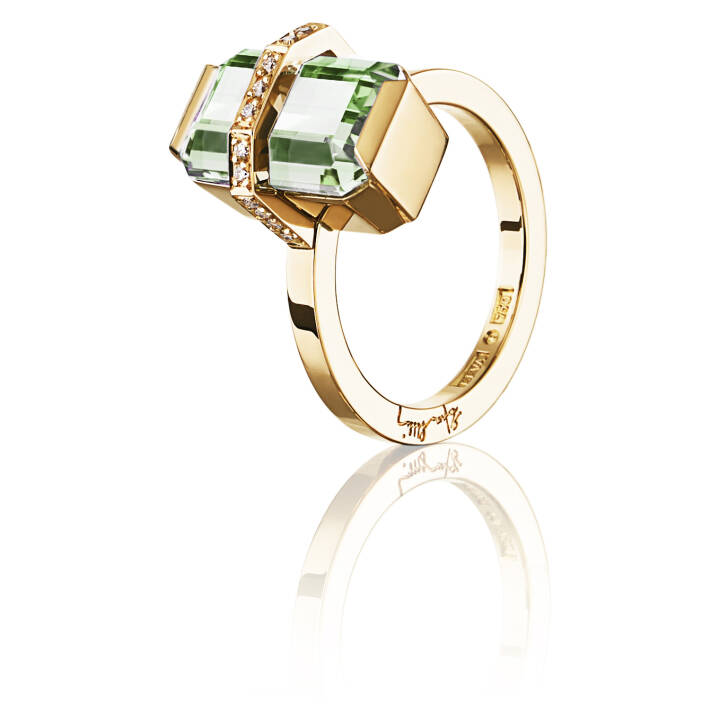 Little Bend Over - Green Quartz Ring Guld 15.50 mm