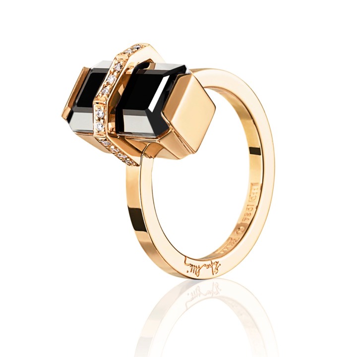 Little Bend Over - Onyx Ring Guld 15.50 mm