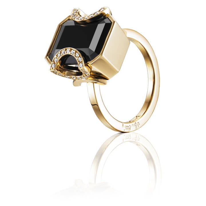 Little Magic Star - Onyx Ring Guld