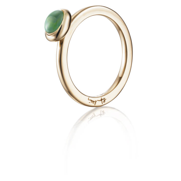 Love Bead - Green Agate Ring Guld 15.00 mm