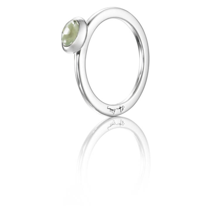 Love Bead Silver - Green Quartz Ring Silver