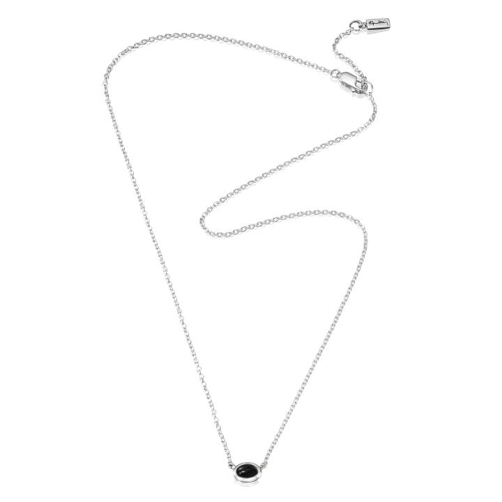 Love Bead Silver - Onyx Halsband Silver