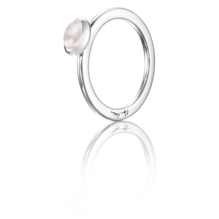 Love Bead Silver - Rose Quartz Ring Silver 15.00 mm