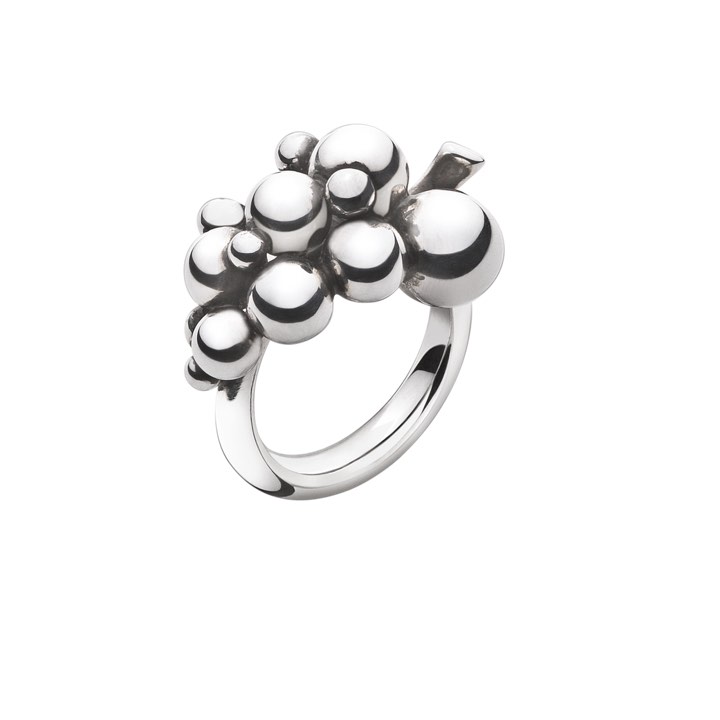 MOONLIGHT GRAPES SMALL RING SILVER, OXIDISED 49