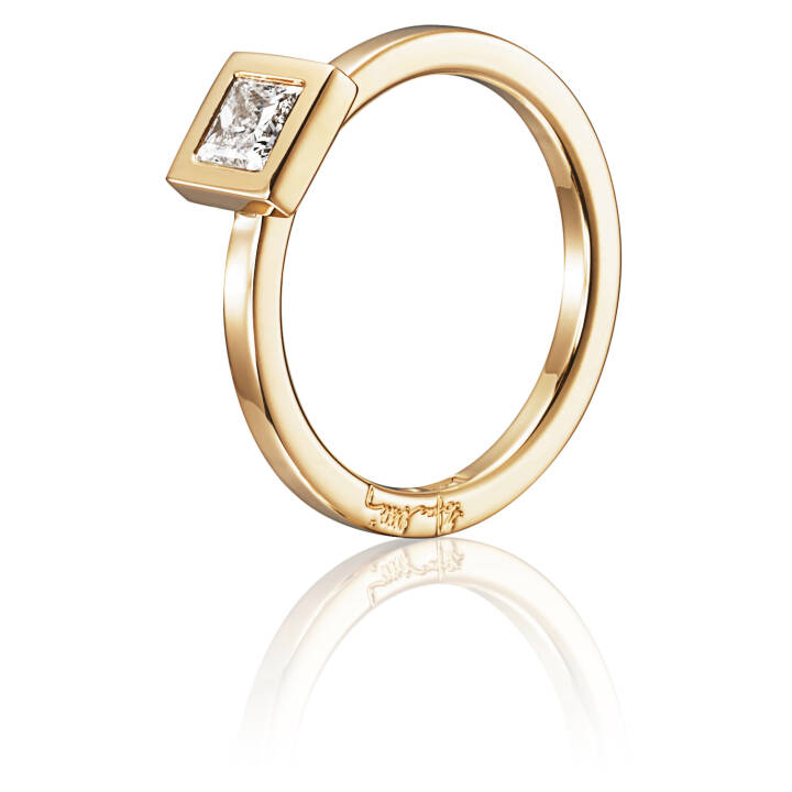 Princess Wedding Thin 040 ct Ring Guld 15.00 mm