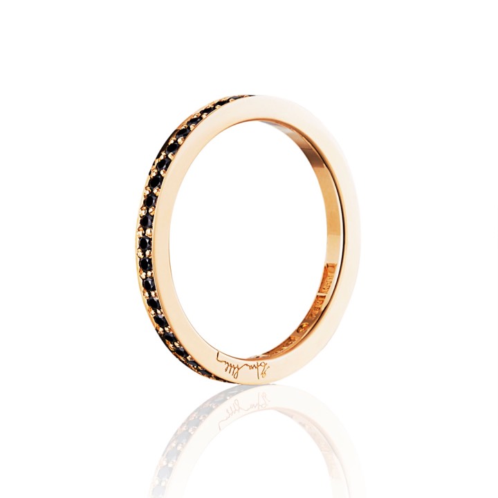 Stars & Signature In Black Thin Ring Guld 19.50 mm