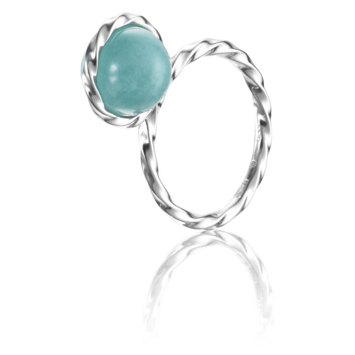 Twisted Orbit - Amazonite Ring Silver 18.50 mm