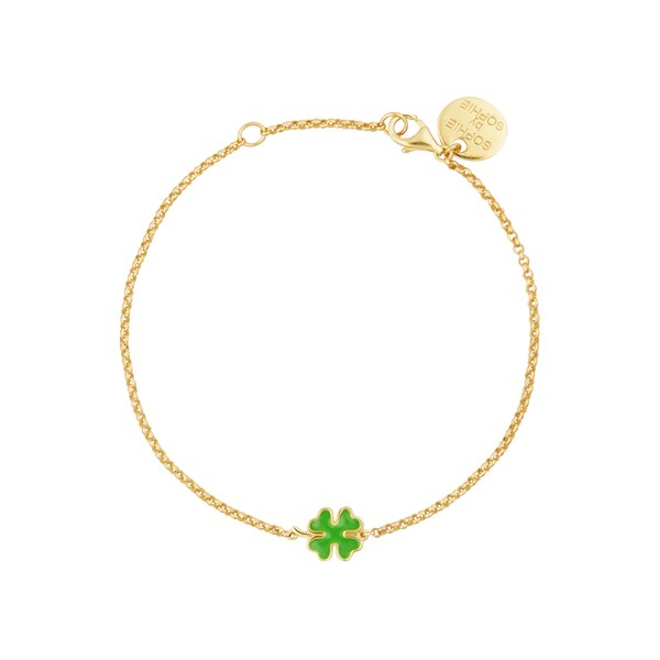 Enamel clover armband Guld