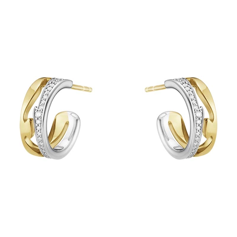 Georg Jensen - Fusion Örhängen Guld och Vitguld med 0.19 ct Diamanter