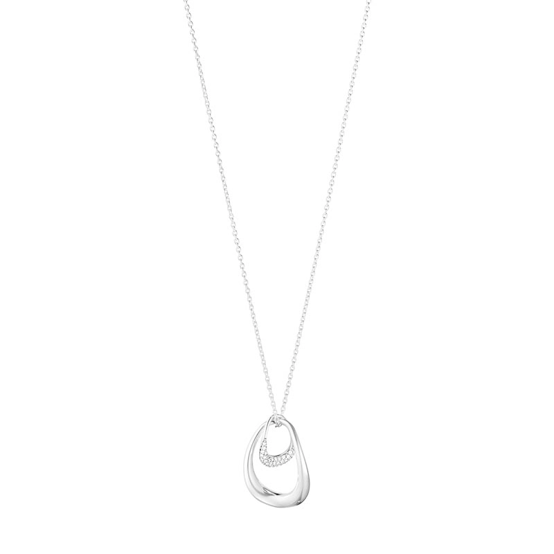 Georg Jensen - Offspring Halsband Silver Med 0.08 ct Diamanter