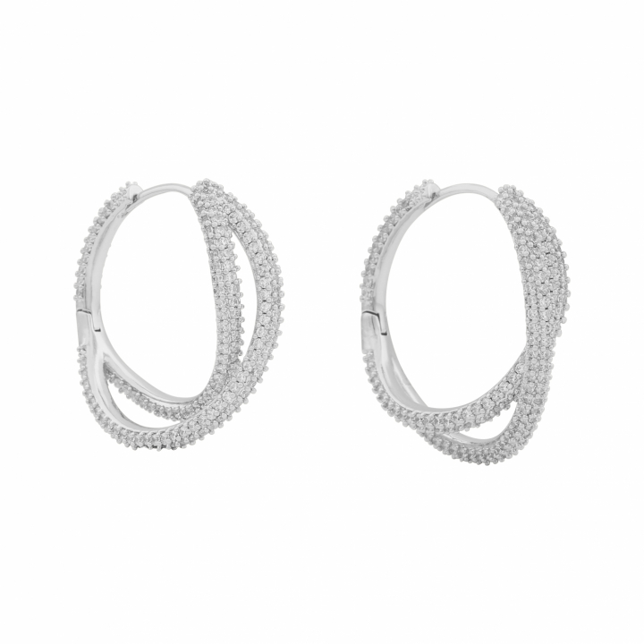 North double ring ear Silver/clear-Onesize