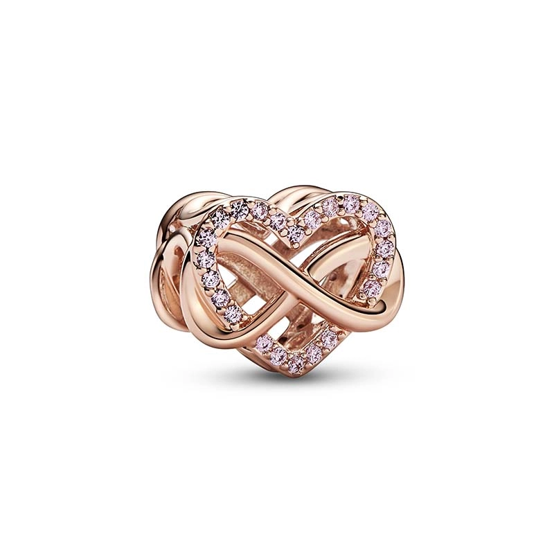 PANDORA - Family Infinity Pink Heart Berlock Rosé