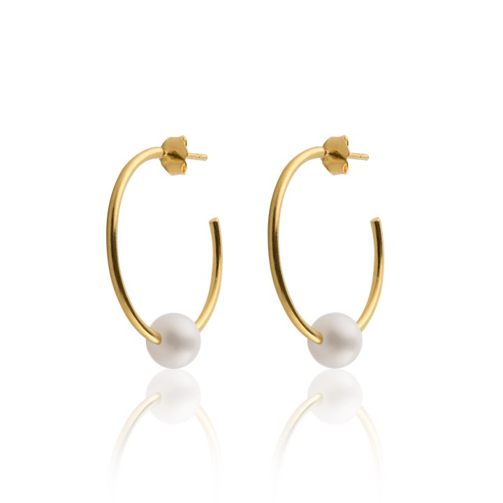 Pearl Hoops örhänge (guld)