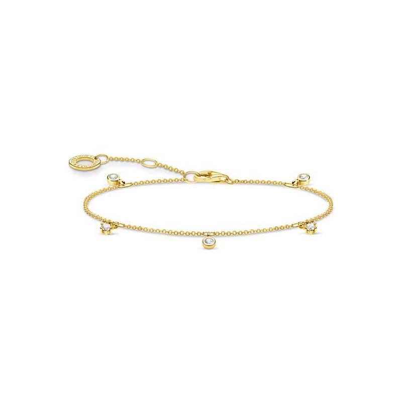 Thomas Sabo - Armband med Vita Stenar Guld