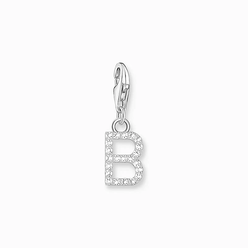 Thomas Sabo - Bokstav B med Vita Stenar Berlock