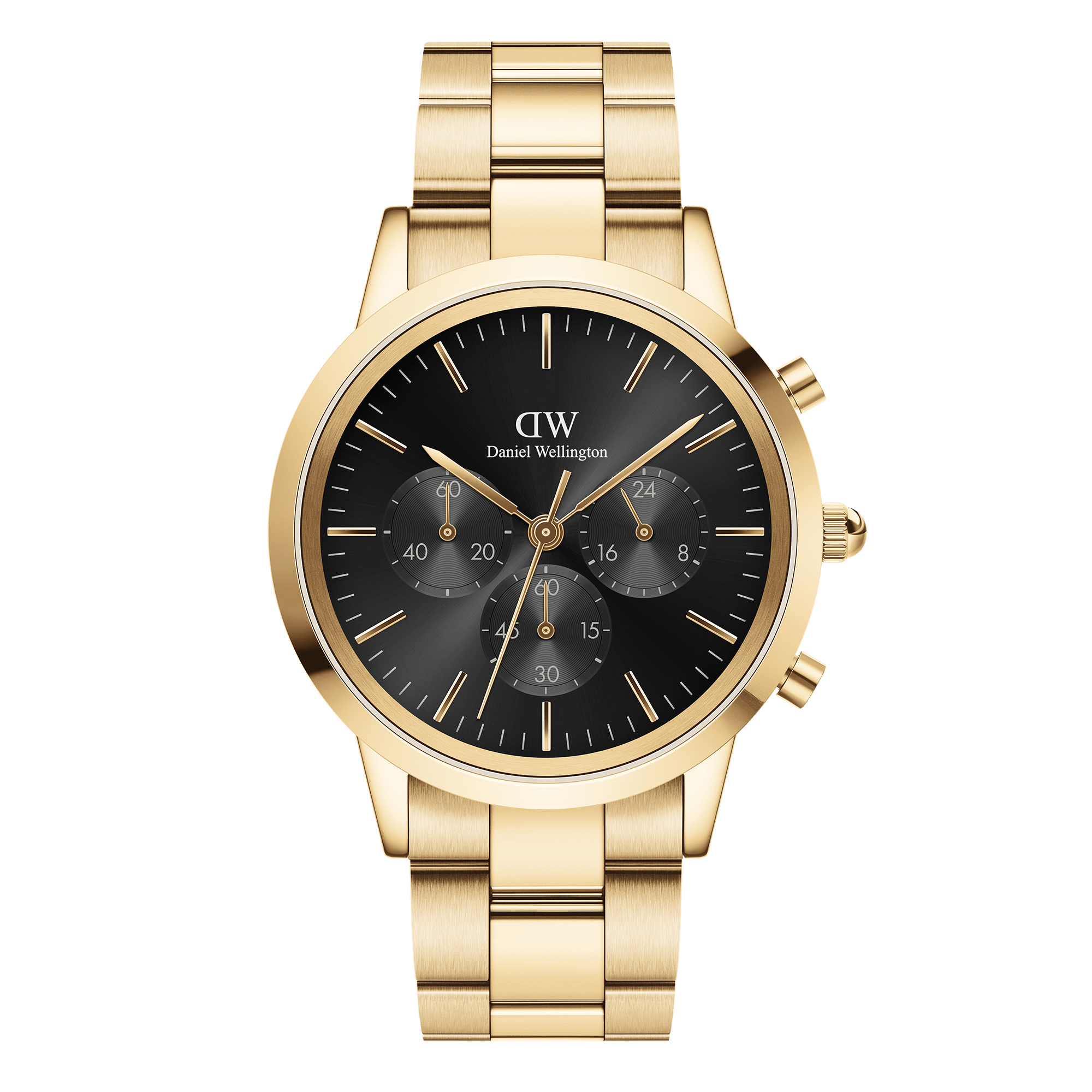 Daniel Wellington DW Klocka Iconic Chronograph Link Onyx G 42mm Gold