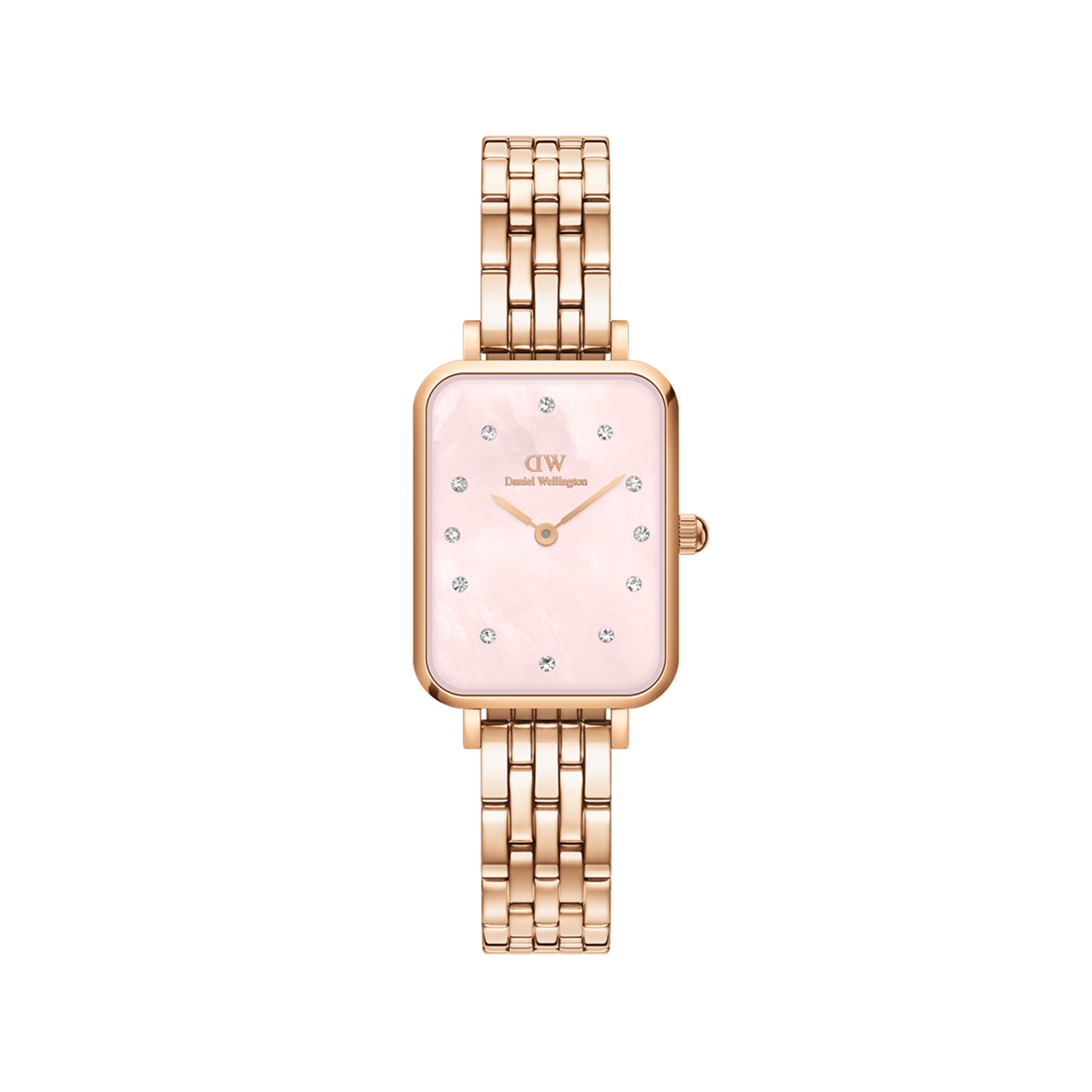 Daniel Wellington DW Klocka Quadro Lumine 5-Link Melrose 20x26mm Rose Gold