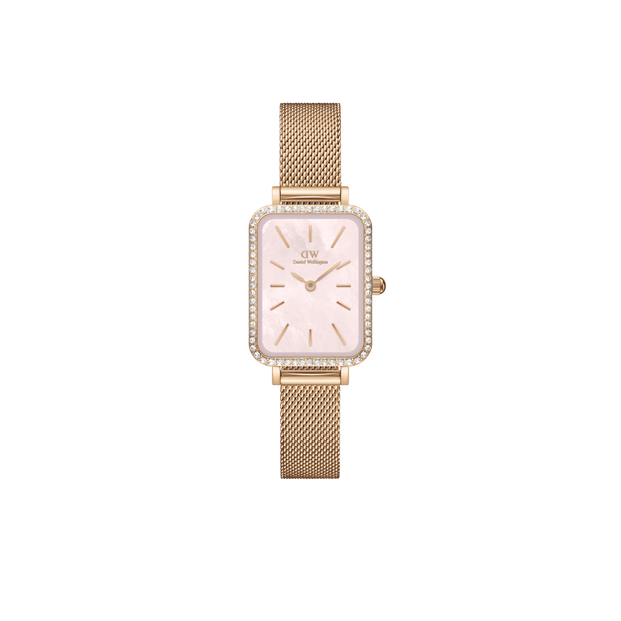 Daniel Wellington DW Klocka Quadro Lumine Bezel Melrose Pink MOP 20x26mm Rose Gold