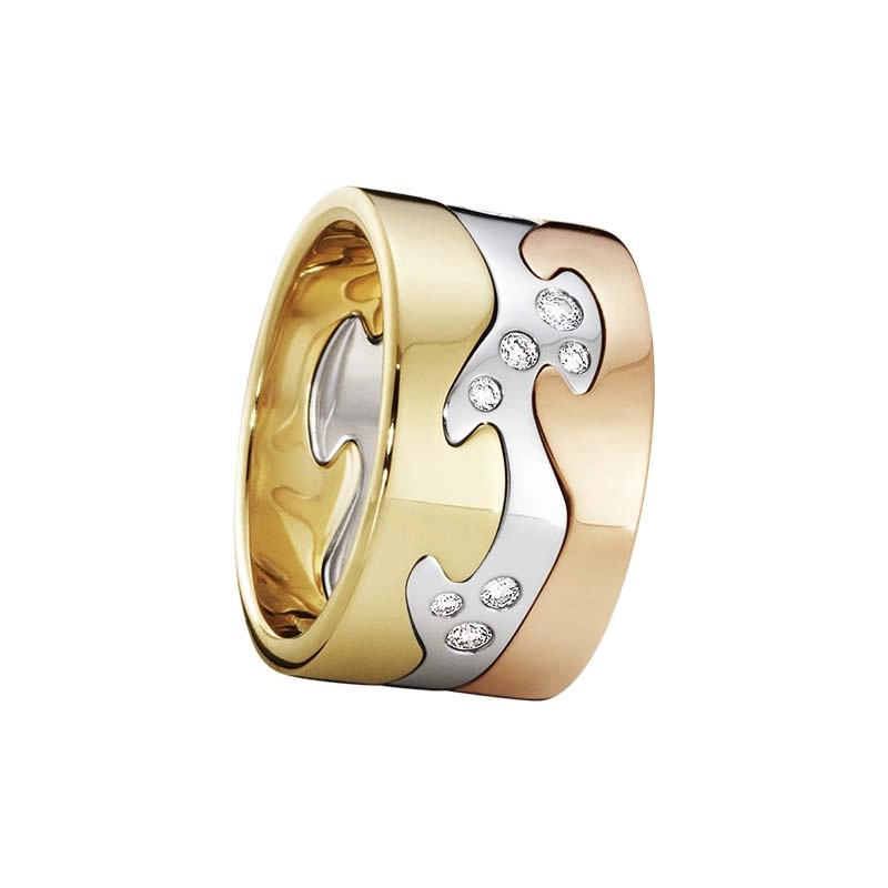 Georg Jensen - Fusion 3-delad Ring Guld/Vitguld/Roséguld & Diamanter