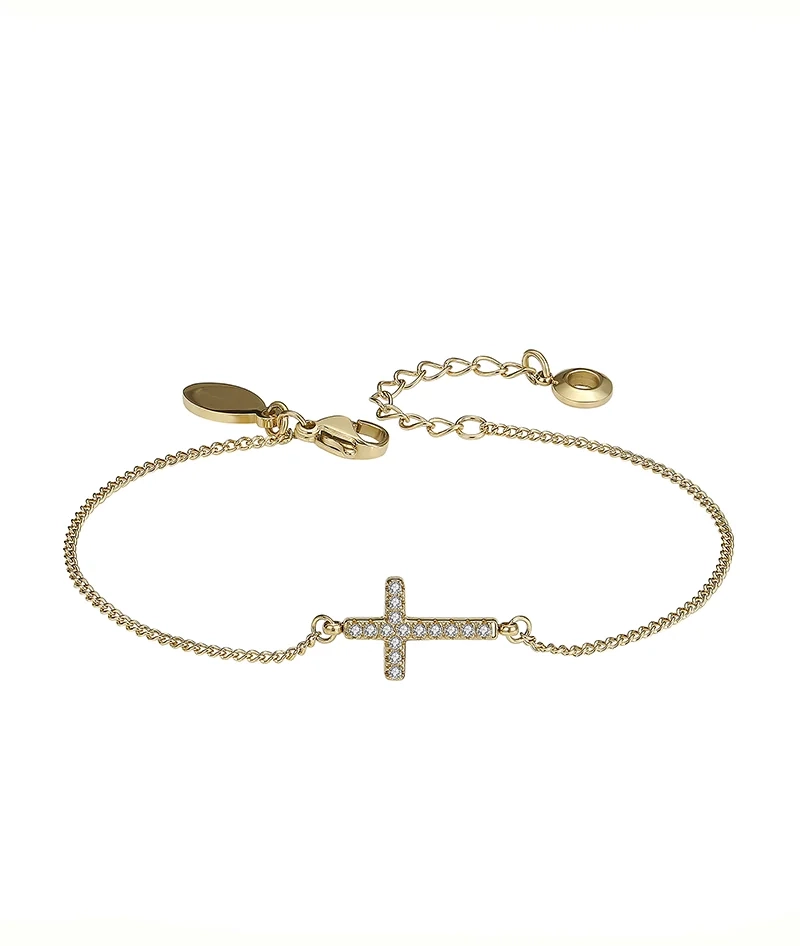 Astrid & Agnes - CROSS Crystal Armband Guld