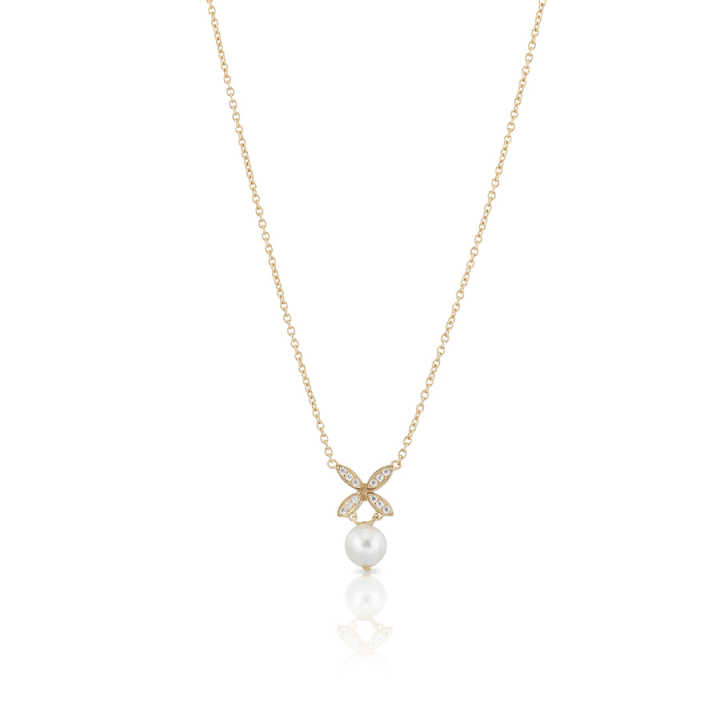 Ellipse mini pearl Halsband Guld