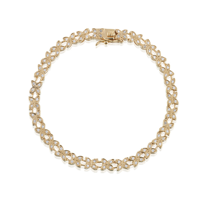 Sparkling ellipse mini T-armband Guld