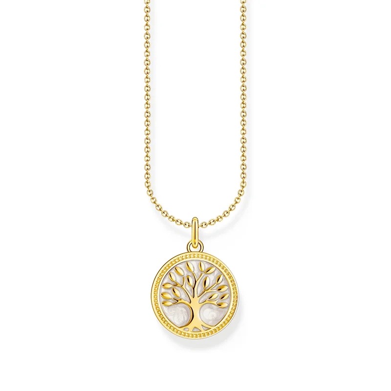 Thomas Sabo - Halsband med Tree of Love med Vit Emalj Guld