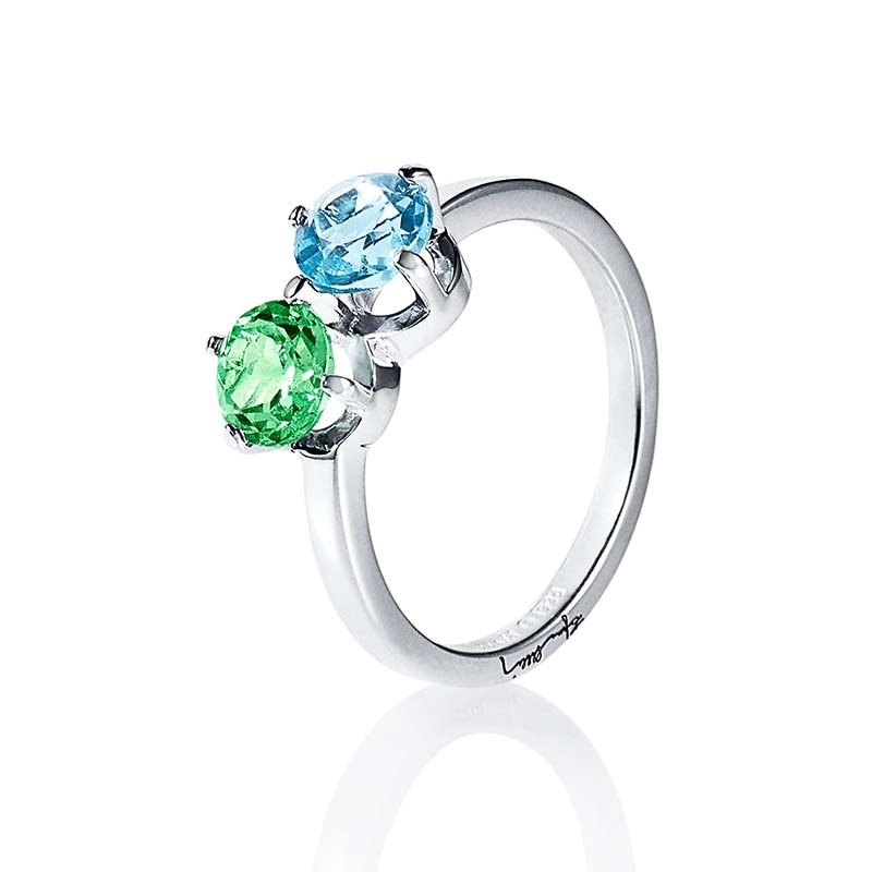 Efva Attling - The Sea & I Ring Green Sapphire/Topaz