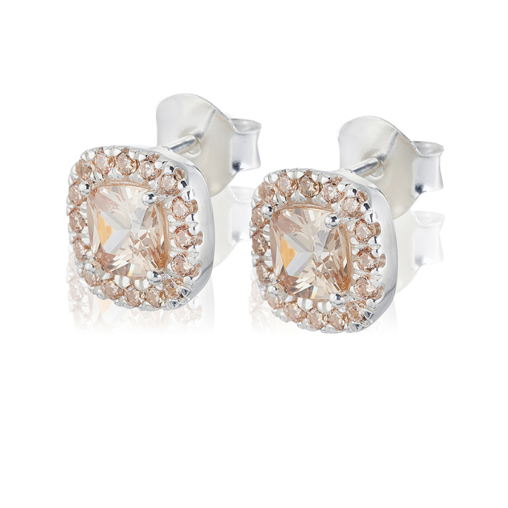 Glamorous - champagne Örhängen studs Silver