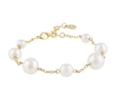 Lydia pearl chain Armband Guld