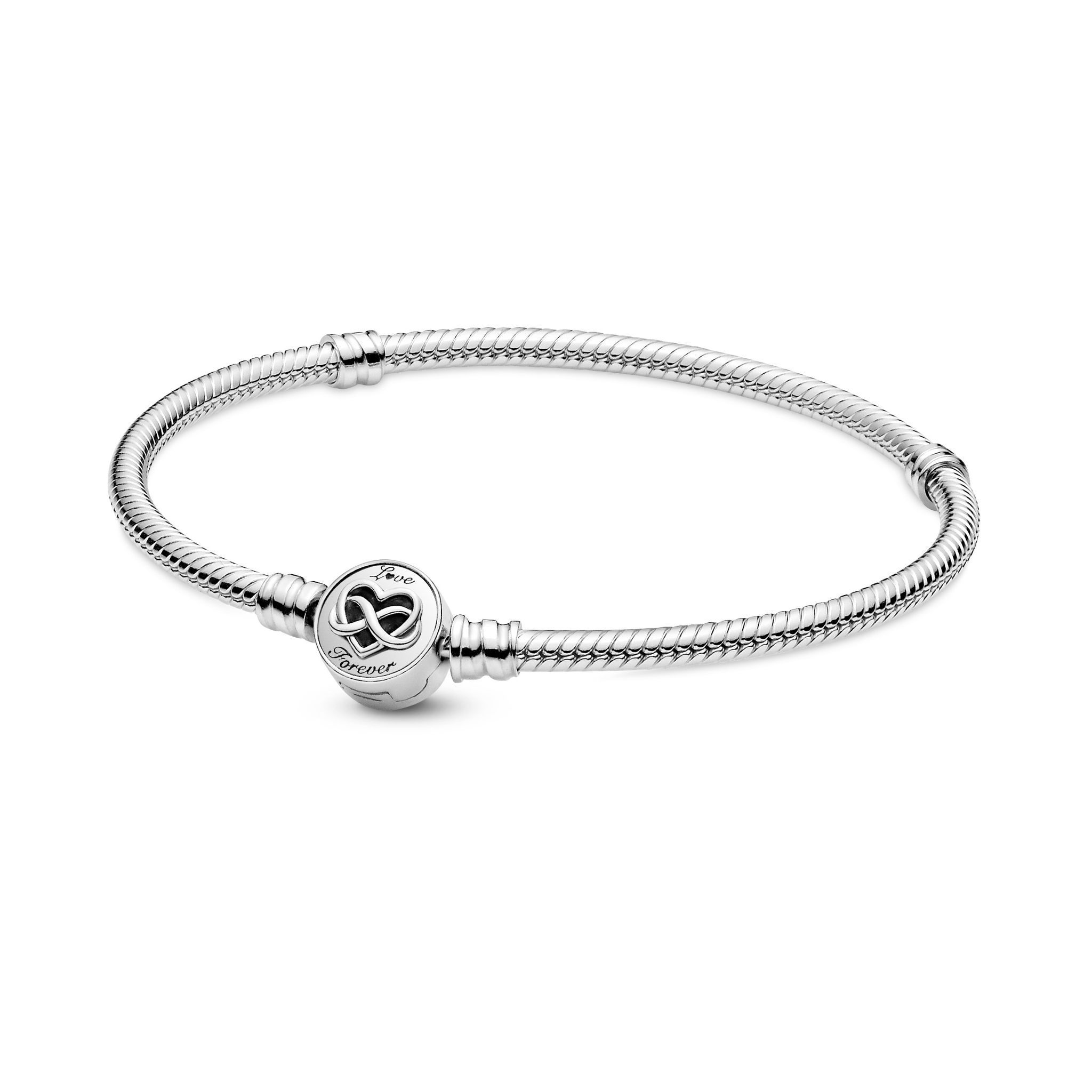 Armband i äkta silver med evighetshjärta 19 cm