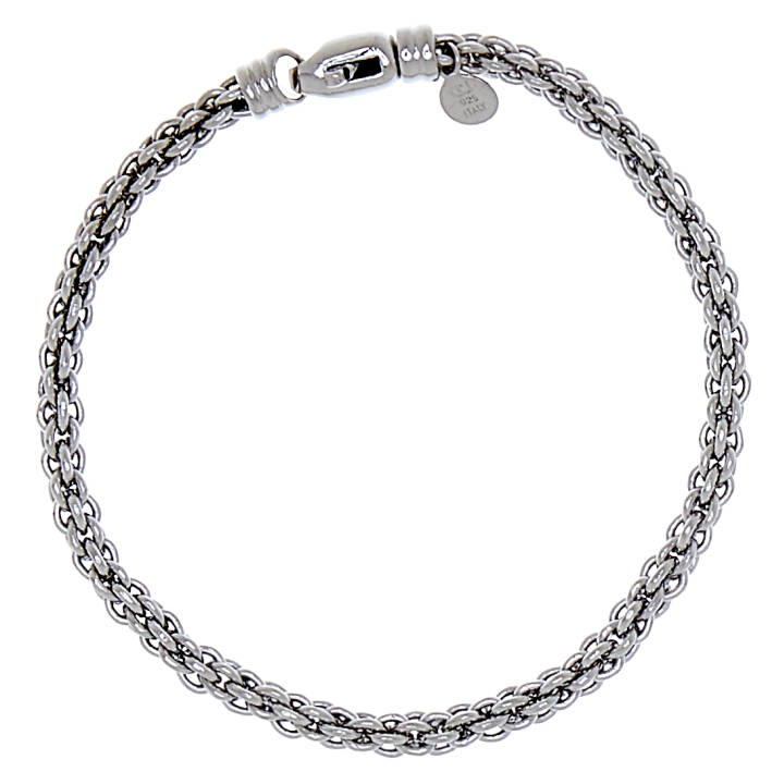 Bear basket brace armband Silver 19 cm