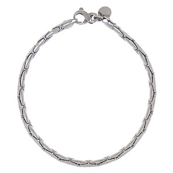 Bear brace armband plain Silver 19 cm