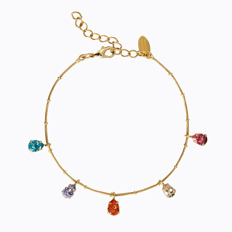 Caroline Svedbom - Estelle Ankel Chain Gold Rainbow Combo