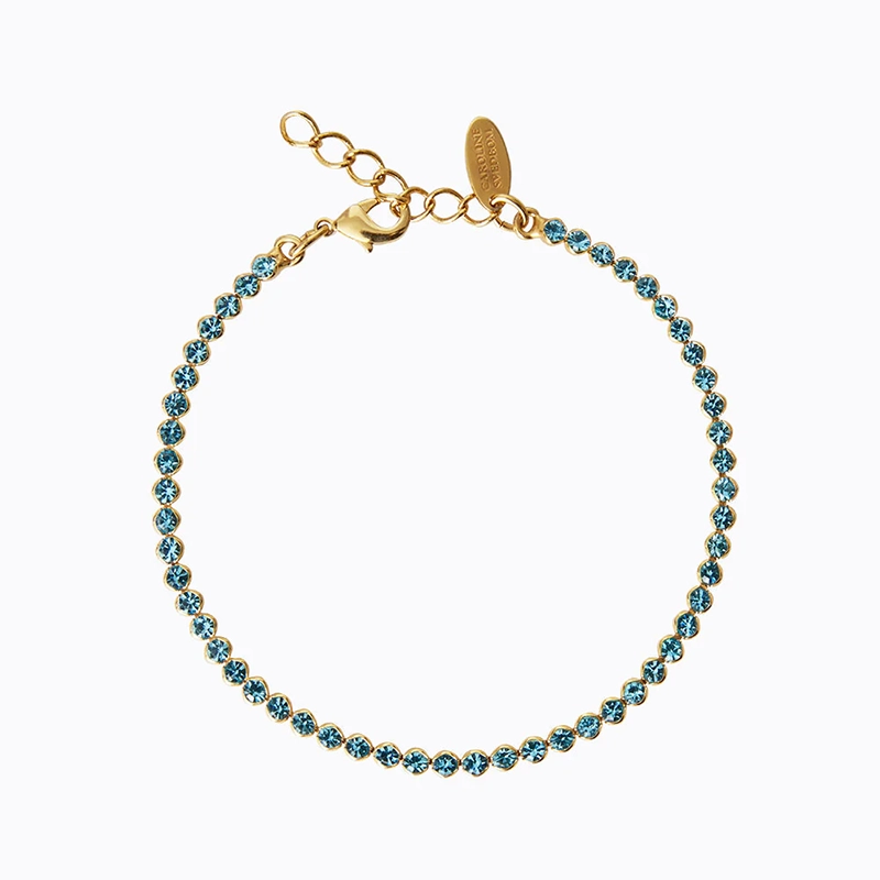 Caroline Svedbom - Siri Ankle Chain Gold Light Turquoise