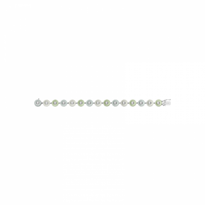 DAISY Armband (Silver) GREEN ENAMEL