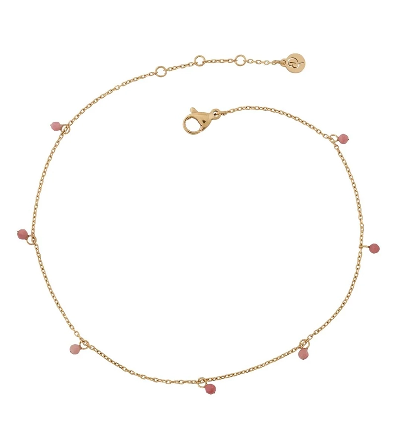 Edblad - Summer Beads Chain Anklet Pink Gold