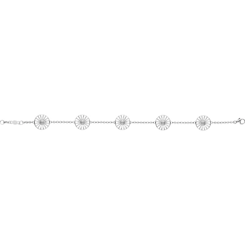 Georg Jensen - Daisy Armband Silver Med Vit Emalj