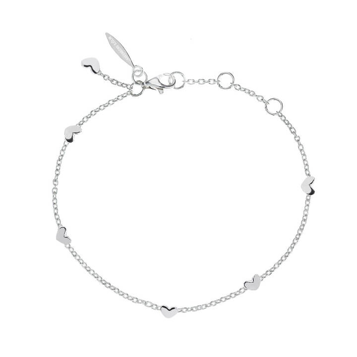 Loving heart drop full armband silver