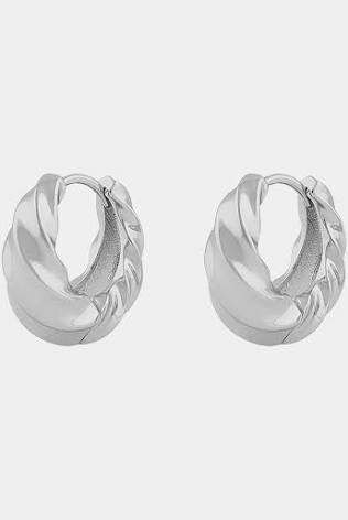 Lydia big twist ring Örhänge Silver