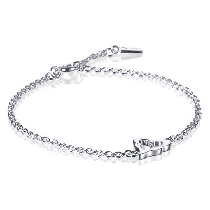 Mini Crazy Heart Armband Silver 17-19 cm