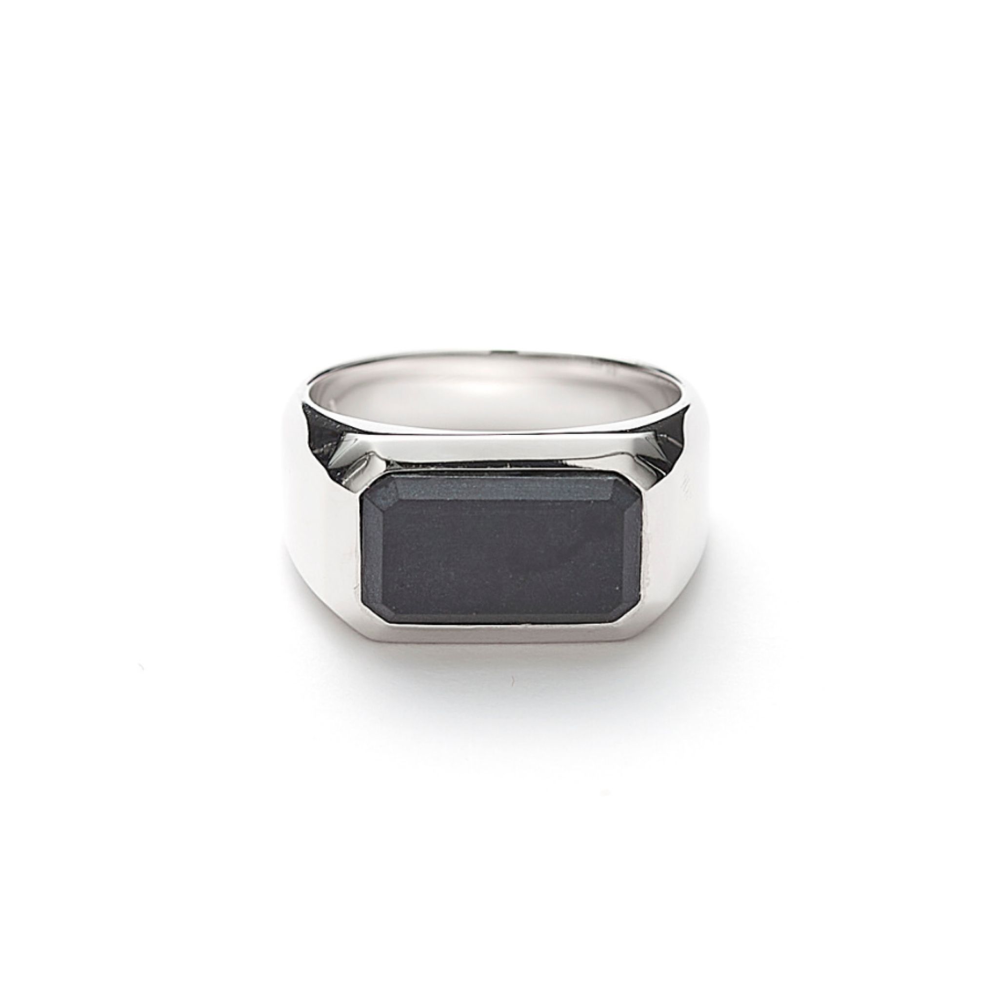 Ring i äkta silver med matt Onyx, 19.0