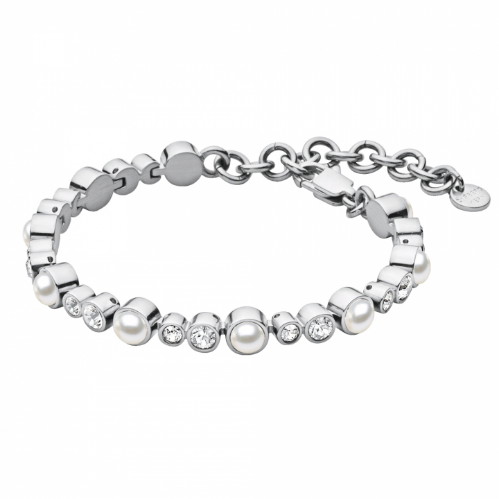 SACHA Armband Silver/white pearl