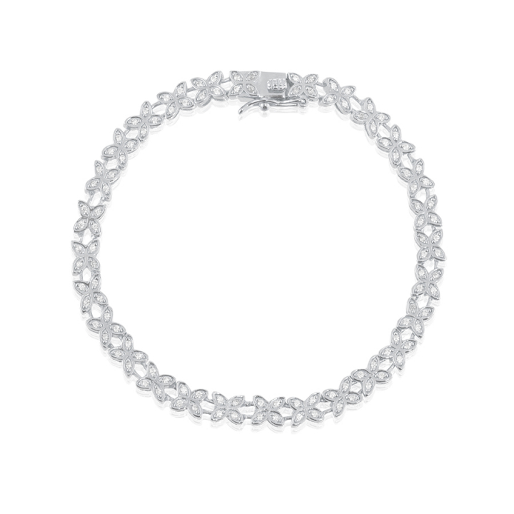 Sparkling ellipse mini T-armband Silver 17,5