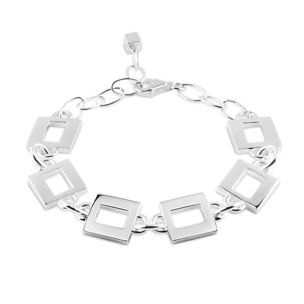 Square Rectangle Armband silver