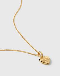 Sunburst Heart Halsband Guld