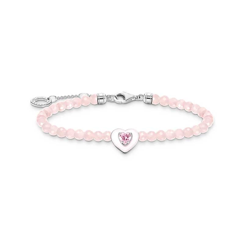 Thomas Sabo - Armband Hjärta Med Rosa Pärlor