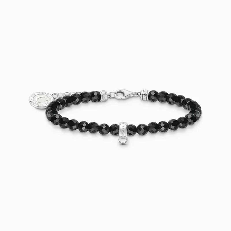 Thomas Sabo - Charm-armband med Svarta Pärlor