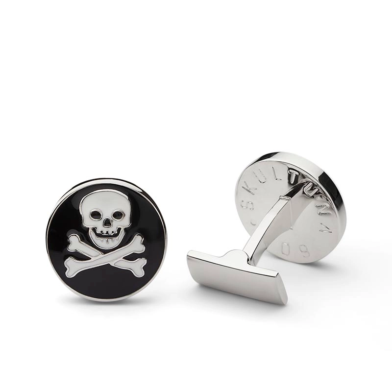 Manschettknappar Skull & Bones - Black & White